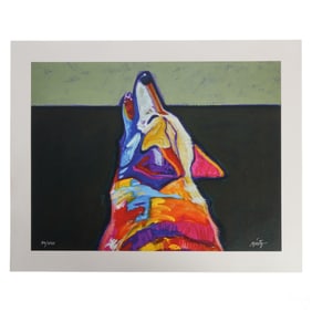 John Nieto 1936-2018 Howling Wolf Serigraph SIGNED