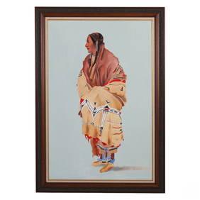 Ferjo (b.1946) Female Indian Portrait Oil Painting (1 of 6)