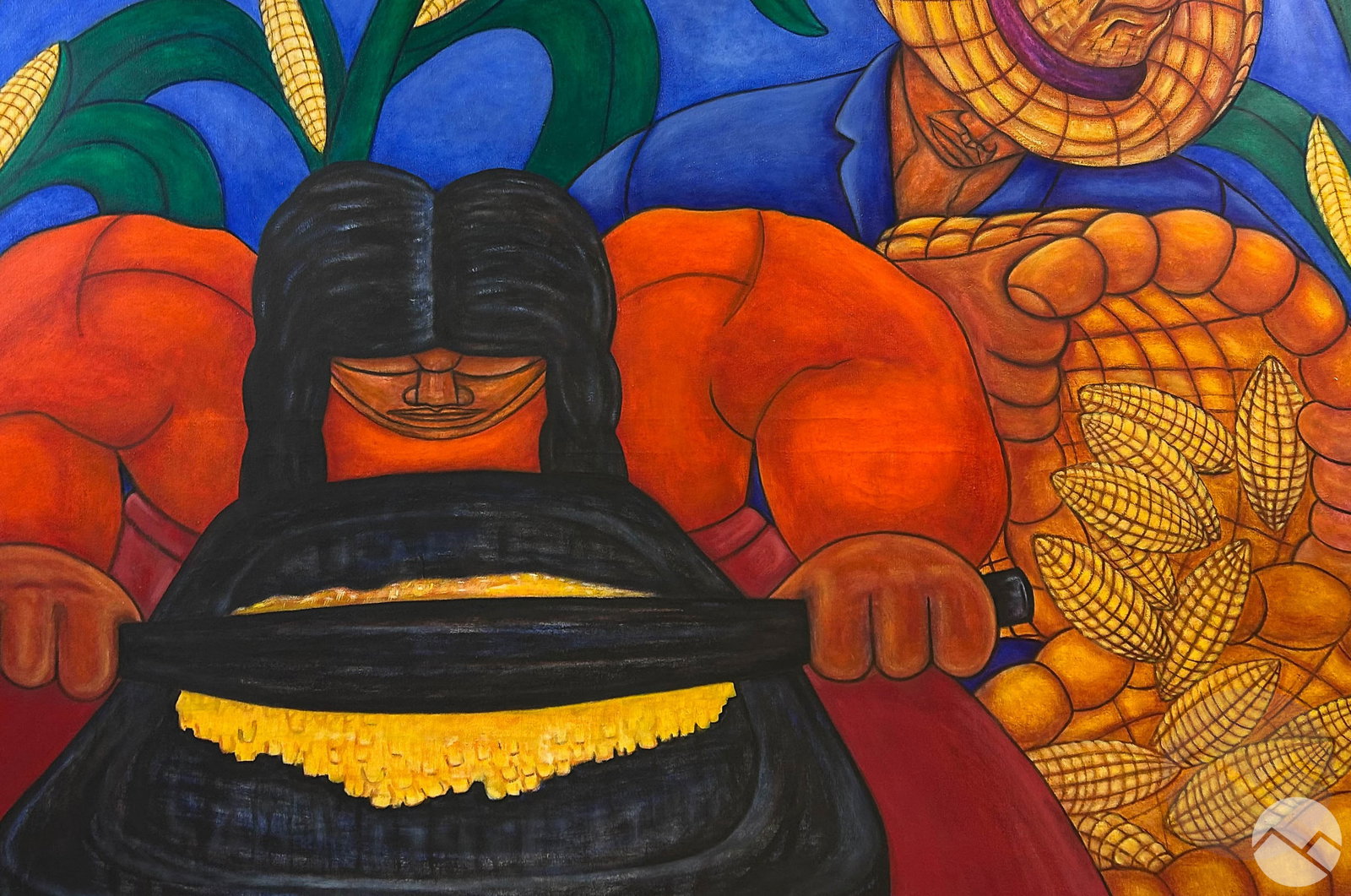 Gilberto Guzman b.1945 Corn Field Workers Painting (1 of 7)