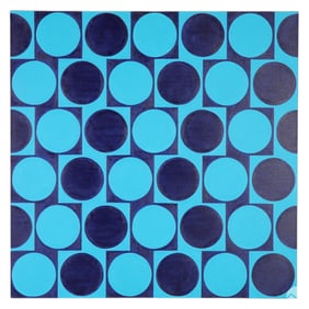 Tim Ray Fisher b.1969 Blue Circles Op Art Painting