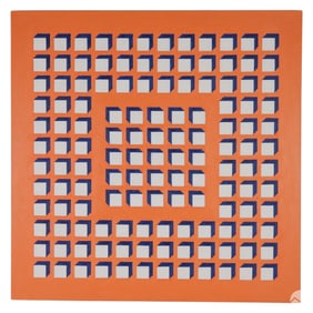 Tim Ray Fisher b.1969 Orange & Blue Cube Painting