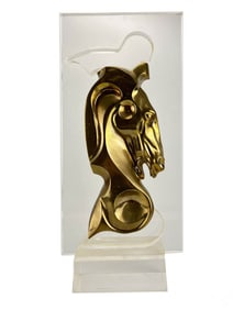 Tamanti 1940-1997 Bronze & Lucite Horse Sculpture