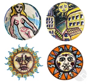 Martha Daniels (b.1943) Ceramic Art Plates 4pc LOT