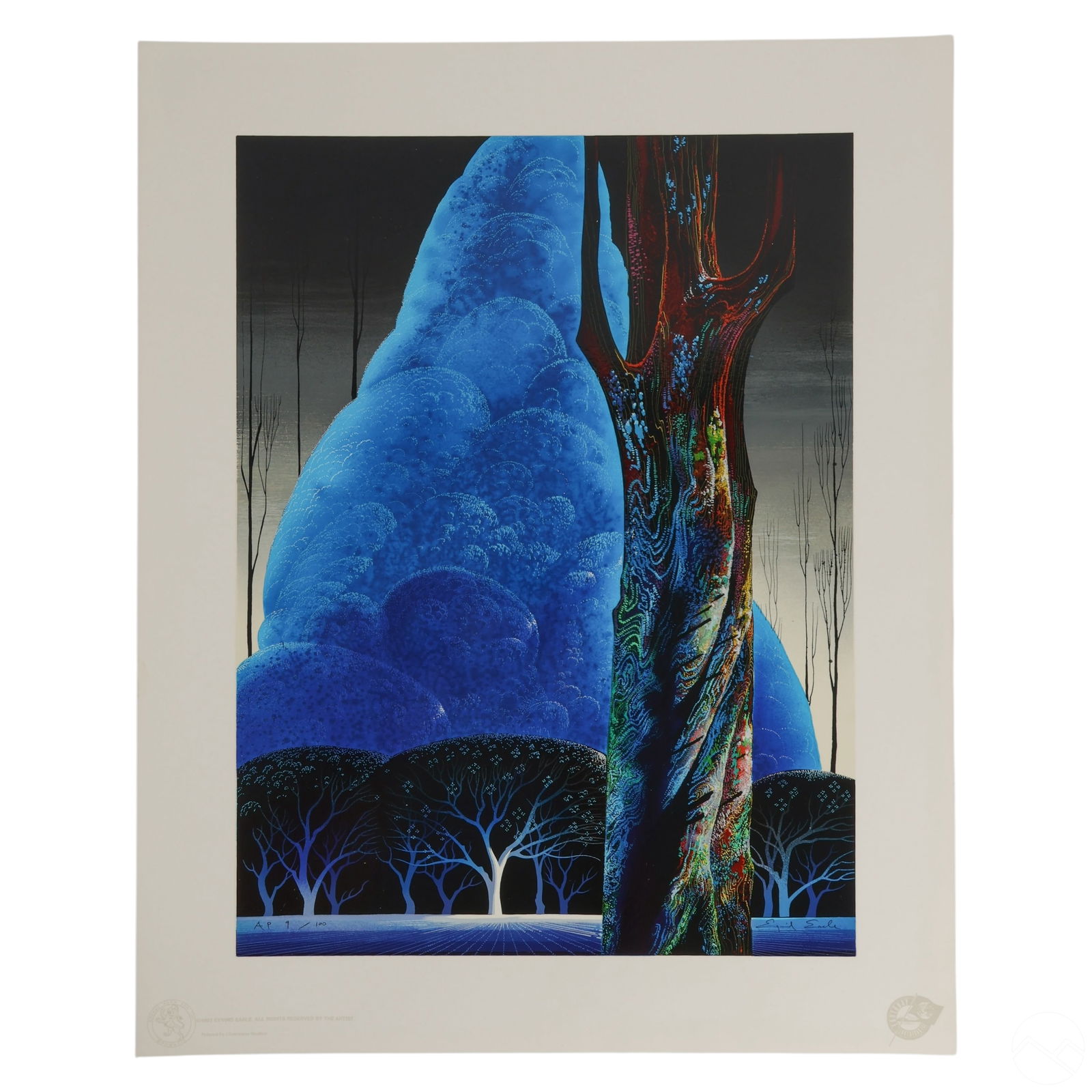Eyvind Earle 1916-2000 Nocturne Serigraph SIGNED (1 of 7)