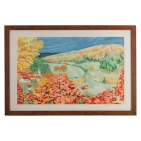 Stanley Folsom (20C) Autumn Watercolor Painting