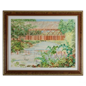 Stanley Folsom (20C) Stream Watercolor Painting