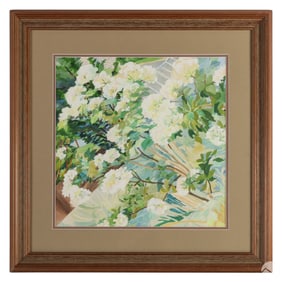 Stanley Folsom 20C White Lily Watercolor Painting