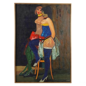 Ferjo b.1946 Semi Nudes Hommage to Fiume Painting
