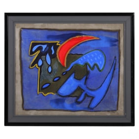 Paolo Valle b.1948 Modernist Mixed Media Painting