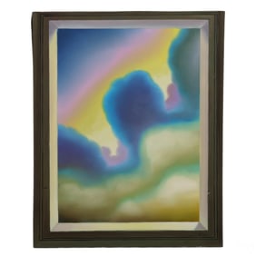 Ferjo b.1946 Surreal Sky Window Scene Oil Painting