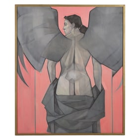 Janet McKenzie b.1949 Back View of Angel Painting