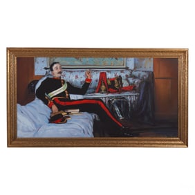 Ferjo b.1946 Homage to Tissot Colonel Oil Painting