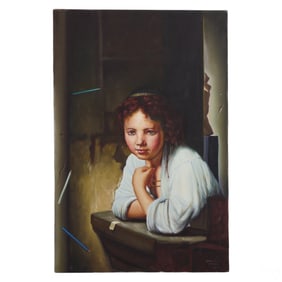 Ferjo b.1946 Homage to Rembrandt Portrait Painting