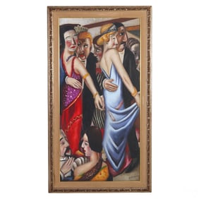 Ferjo b.1946 Homage to Beckmann Dancers Painting