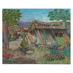 Louines Mentor b.1936 Haitian Landscape Painting