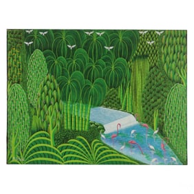 HR. Bresil 1952-1999 Haitian Lagoon View Painting