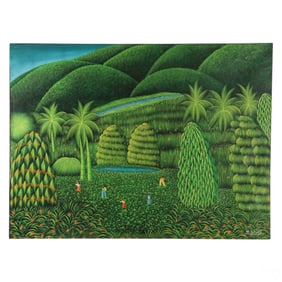 HR. Bresil 1952-1999 Haitian Crop Scene Painting