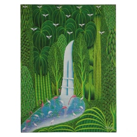 HR. Bresil (Haitian 1952-1999) Lush Falls Painting