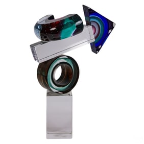 Leon Applebaum (b.1945) Modern Art Glass Sculpture