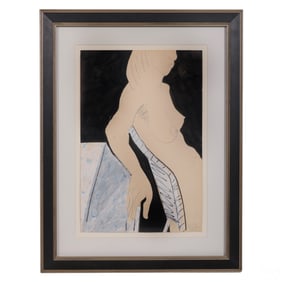 Joan Brown 1938-1990 Figural Mixed Media Painting