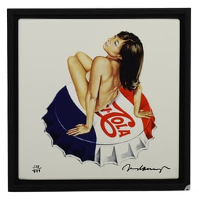 Mel Ramos 1935-2018 Enameled Pepsi Add Sign SIGNED