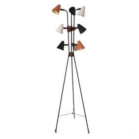 Gerald Thurston for Lightolier 9 Shade Floor Lamp