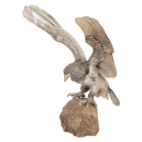 Buccellati Style Silver Hawk Eagle Bird Sculpture