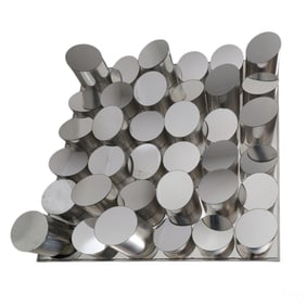 John Leslie Cylindrical Chrome Optical Wall Mirror