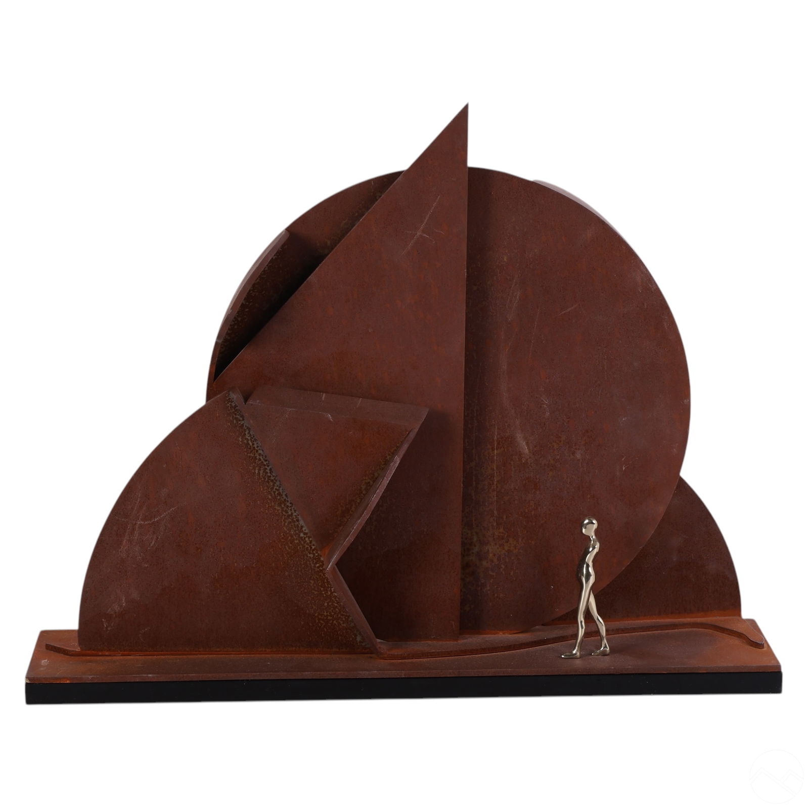 Ernest Trova 1927-2009 Modern Metal Art Sculpture: Ernesto Tino Trova (American, 1927-2009), limited edition metal art sculpture titled Man in Movement, produced in 1974 by Pace Editions Inc. Numbered 29 of 125 and incised artist signature along with