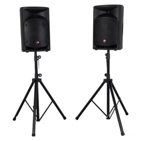 Pair of Harbinger Vari V2112 12" Speakers & Stands