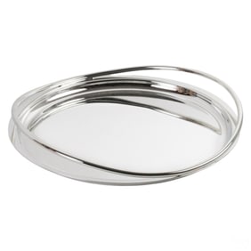 Christofle Vertigo Silverplate Round Tray with Box