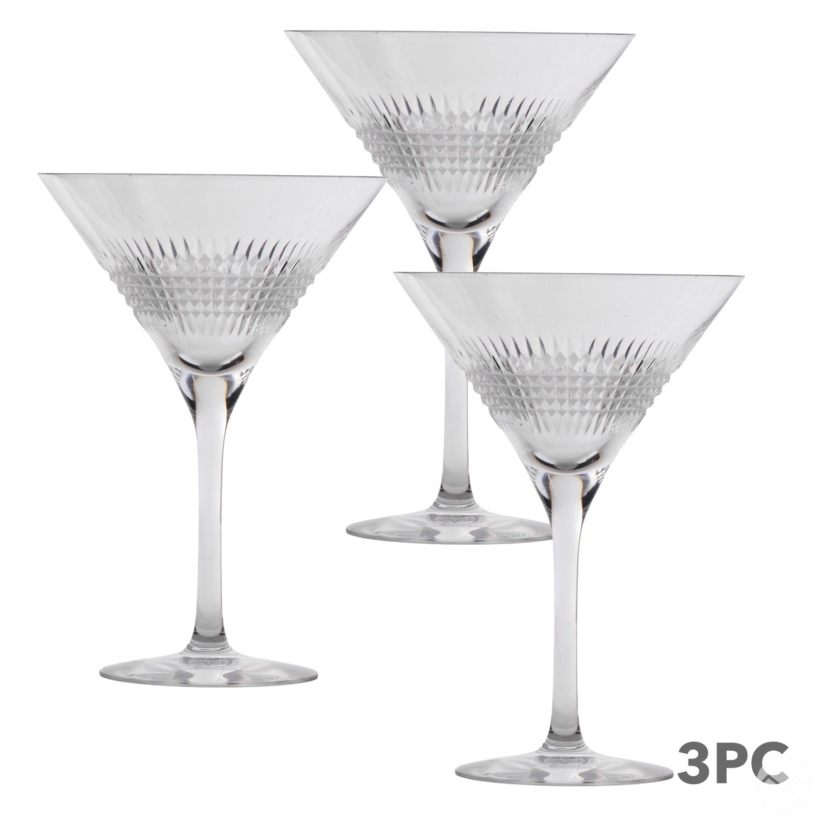 Christofle Facettes Crystal Martini Glass 3pc SET (1 of 4)