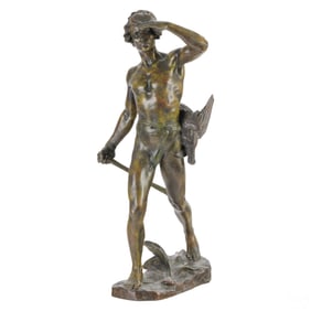 Maurice Bouval (1863-1916) Bronze Hunter Sculpture