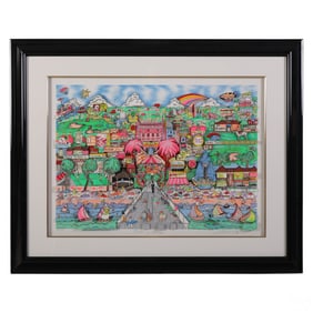 Charles Fazzino B.1955 Boca Raton 3-D Litho SIGNED