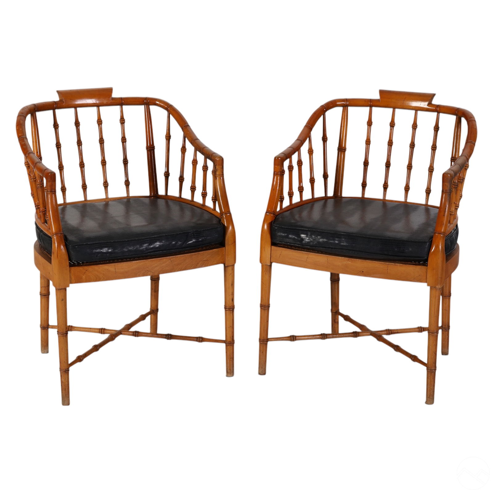 Pair of Palm Beach Regency Faux Bamboo Armchairs (1 of 12)