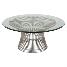 Warren Platner for Knoll Glass Chrome Coffee Table
