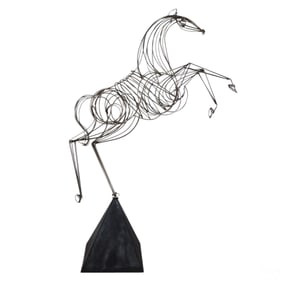 Curtis Jere 1970's Large Wire Stallion Sculpture