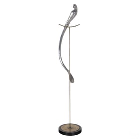 Curtis Jere Metal Parrot on a Pedestal Sculpture