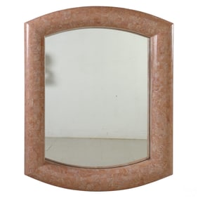Karl Springer Pink Tessellated Marble Wall Mirror