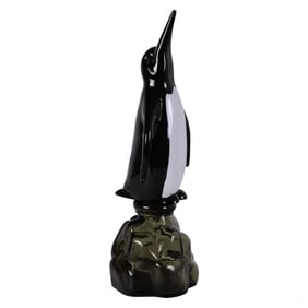 Archimede Seguso Alabastro Murano Penguin Decanter