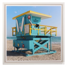 Trowbridge 20C. Blue Lifeguard Tower Giclee Photo