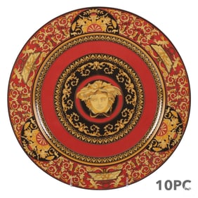 Versace Rosenthal Red Medusa 12" Chargers 10pc SET