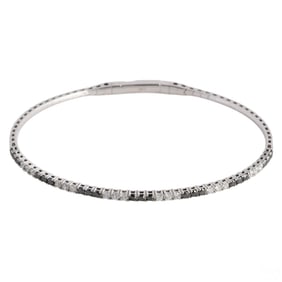 14k White Gold Black & White Diamond Bracelet 5.9g