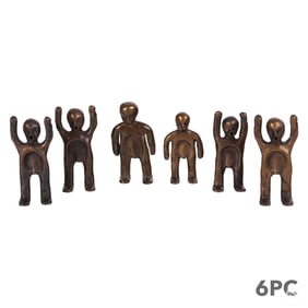 Wang Zhiyuan b.1958 Set of 6 Bronze Art Sculptures