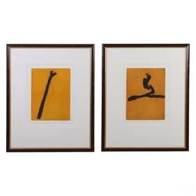 Bernard Quesniaux b.1953 Lithograph SIGNED 2pc LOT