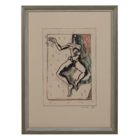 Billy Childish b.1959 Juju Reclining Litho SIGNED