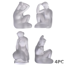 Lalique Frosted Crystal Nude Bacchante Figure LOT