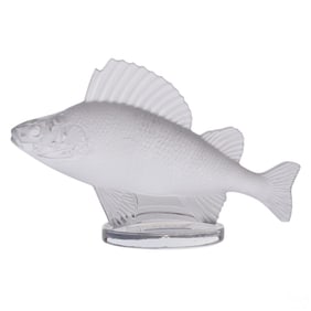 Lalique France Frosted Crystal Perche Fish Figure