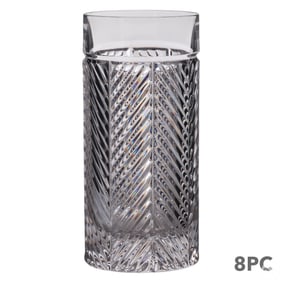 Ralph Lauren Herringbone Highball Glasses 8pc SET