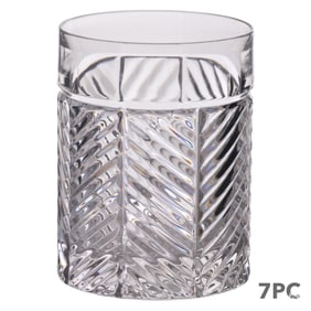 Ralph Lauren Herringbone Old Fashion Glass 7pc SET